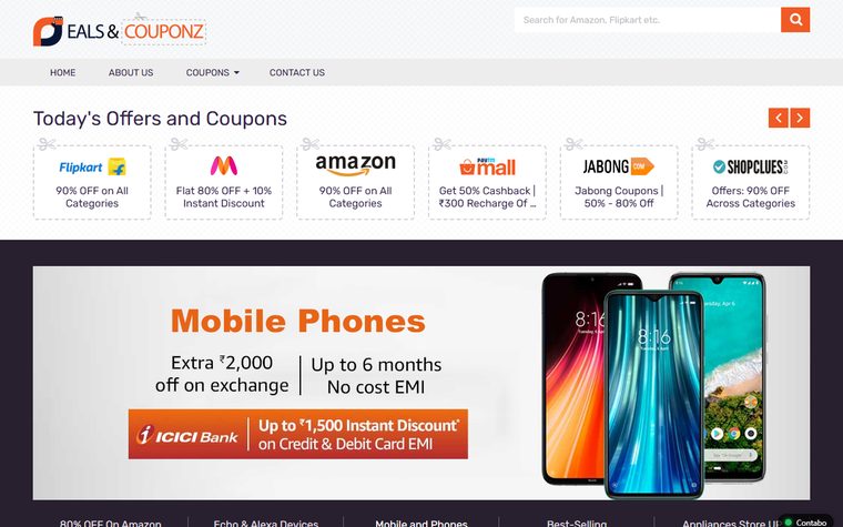 Deals & Couponz website screenshot
