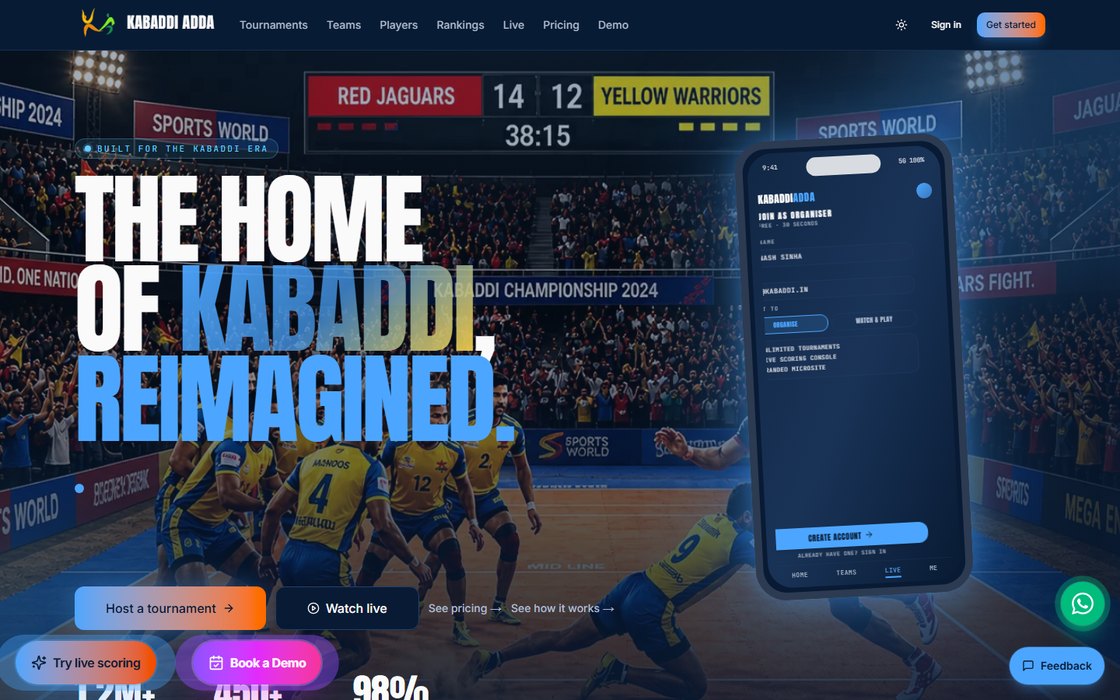 KabaddiAdda website
