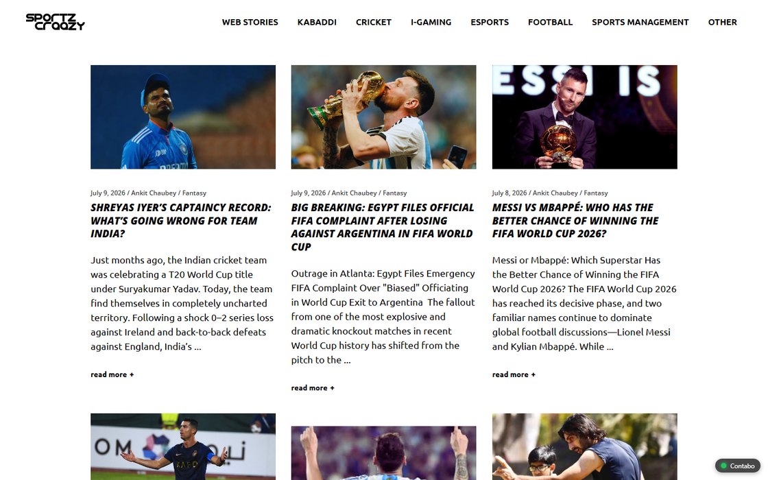 SportzCraazy website