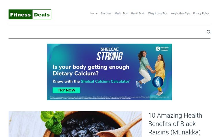 Fitness Deals website screenshot
