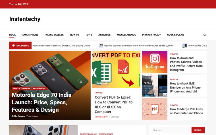 InstanTechy website screenshot