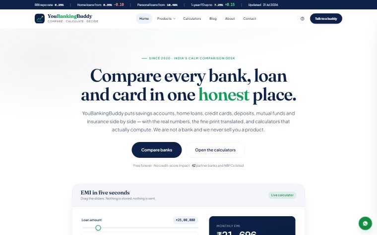 YouBankingBuddy website screenshot