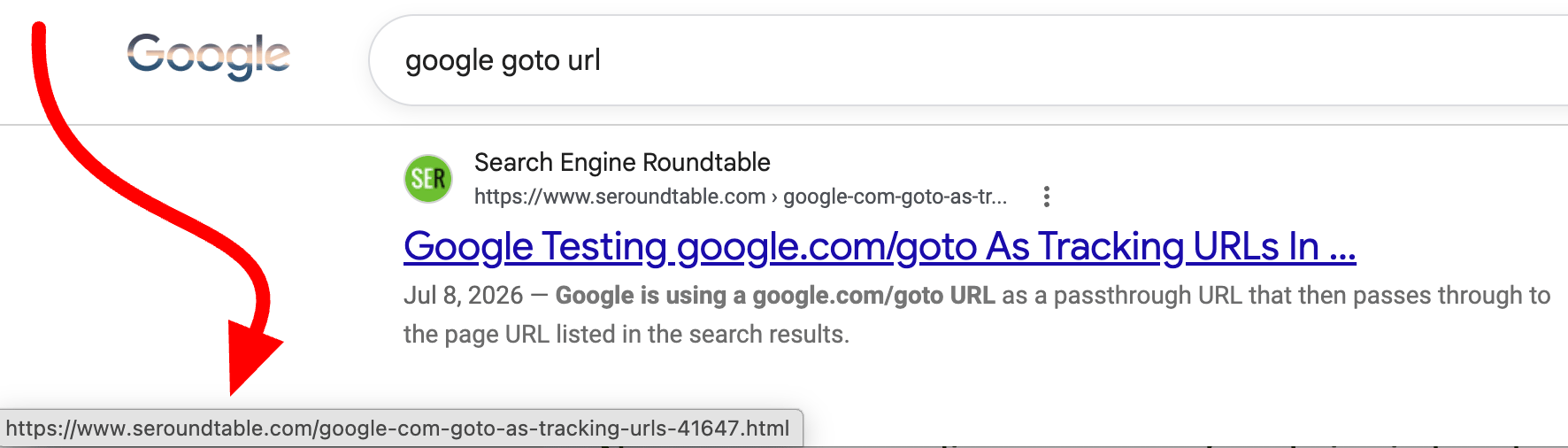Google confirms deploying goto URL redirects to search results links