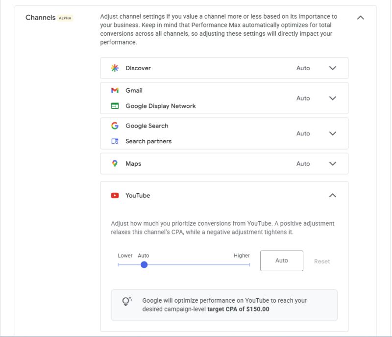 Google tests channel prioritization controls for Performance Max