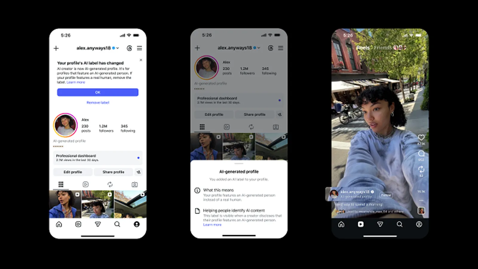 Instagram updates tags for AI profiles