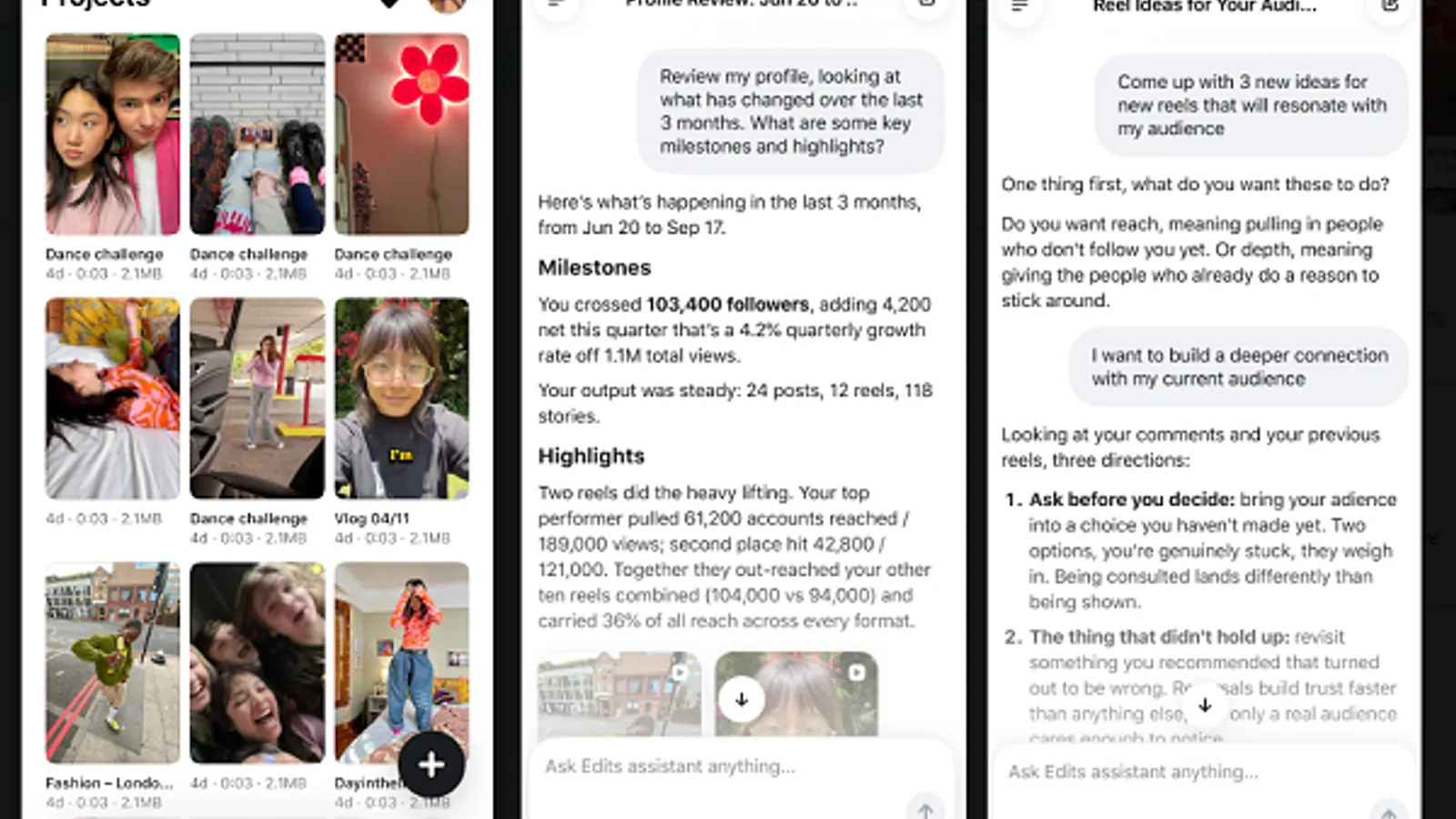 Meta adds AI assistant to Edits