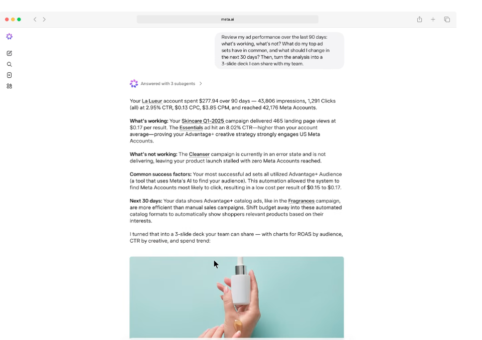 Meta AI can now analyze and optimize Meta Ads campaigns