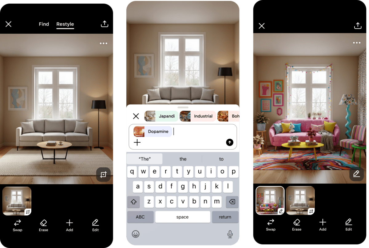 Pinterest teases a new ‘Restyle’ feature that lets you redesign your room with AI